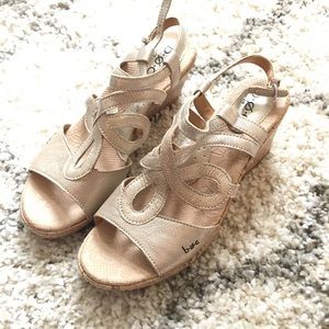 B. O. C. Leather Espadrilles Rose Gold